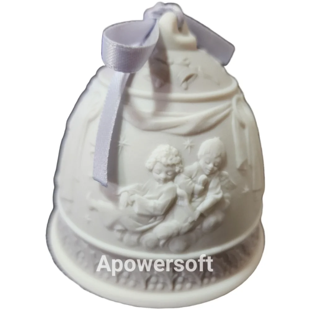 1995 Lladro White Ceramic Christmas Bell Ornament - Picture 2 of 3
